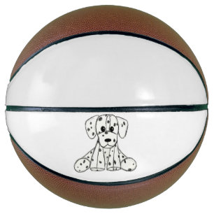 Dalmatiner ausgestopfter Hund Zeichnung Umriss ein Basketball