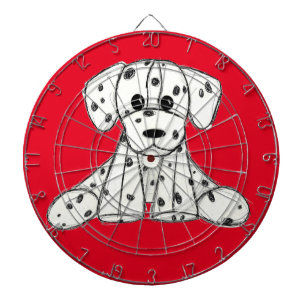 Dalmatiner ausgestopfter Hund Zeichnung Umriss ein Dartscheibe