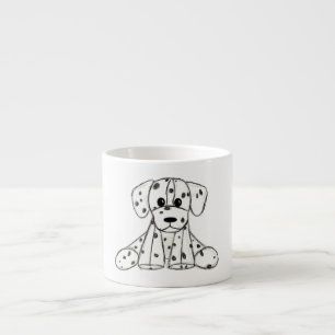 Dalmatiner ausgestopfter Hund Zeichnung Umriss ein Espressotasse