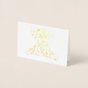 Dalmatiner ausgestopfter Hund Zeichnung Umriss ein Folienkarte