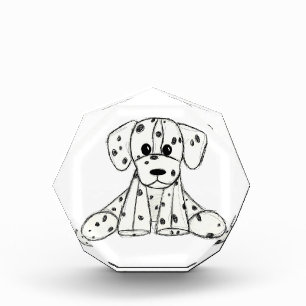 Dalmatiner ausgestopfter Hund Zeichnung Umriss ein Fotoblock