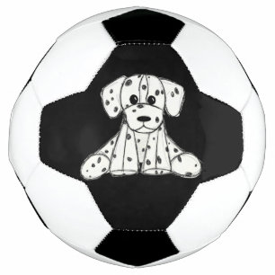 Dalmatiner ausgestopfter Hund Zeichnung Umriss ein Fußball