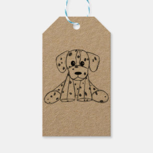 Dalmatiner ausgestopfter Hund Zeichnung Umriss ein Geschenkanhänger