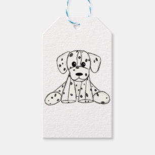 Dalmatiner ausgestopfter Hund Zeichnung Umriss ein Geschenkanhänger