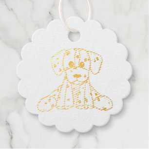 Dalmatiner ausgestopfter Hund Zeichnung Umriss ein Geschenkanhänger
