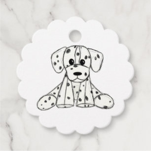 Dalmatiner ausgestopfter Hund Zeichnung Umriss ein Geschenkanhänger