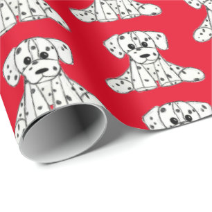 Dalmatiner ausgestopfter Hund Zeichnung Umriss ein Geschenkpapier