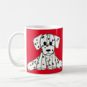 Dalmatiner ausgestopfter Hund Zeichnung Umriss ein Kaffeetasse