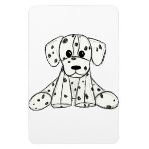 Dalmatiner ausgestopfter Hund Zeichnung Umriss ein Magnet