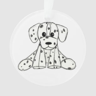 Dalmatiner ausgestopfter Hund Zeichnung Umriss ein Ornament