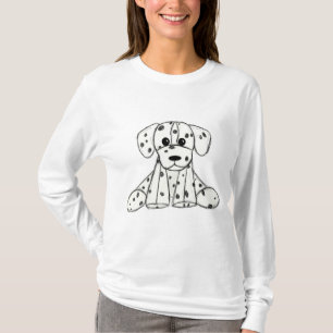 Dalmatiner ausgestopfter Hund Zeichnung Umriss ein T-Shirt