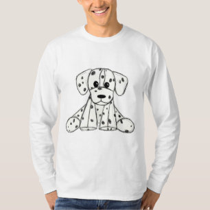 Dalmatiner ausgestopfter Hund Zeichnung Umriss ein T-Shirt