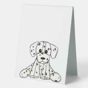 Dalmatiner ausgestopfter Hund Zeichnung Umriss ein Tischaufsteller