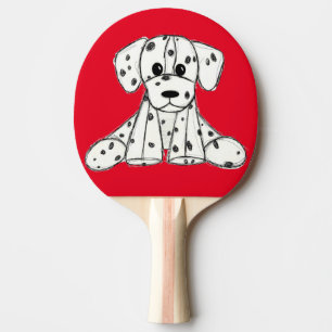 Dalmatiner ausgestopfter Hund Zeichnung Umriss ein Tischtennis Schläger