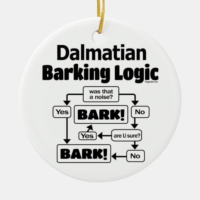 Dalmatiner Barking Logic Keramik Ornament (Vorne)