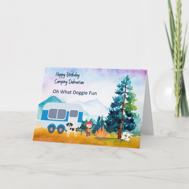 Dalmatiner Birthday Card Family Camping Karte (Vorderseite)