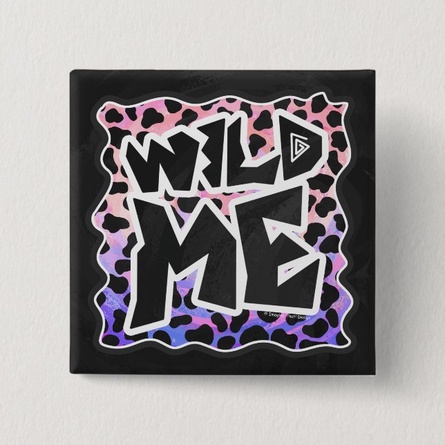 Dalmatiner Black and Pink Wild Me Button (Vorderseite)