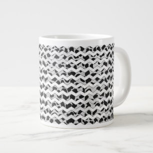 Dalmatiner Black and White Chvron Jumbo-Tasse