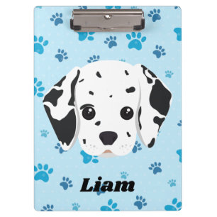 Dalmatiner Blue Paw Print Personalisiert Klemmbrett