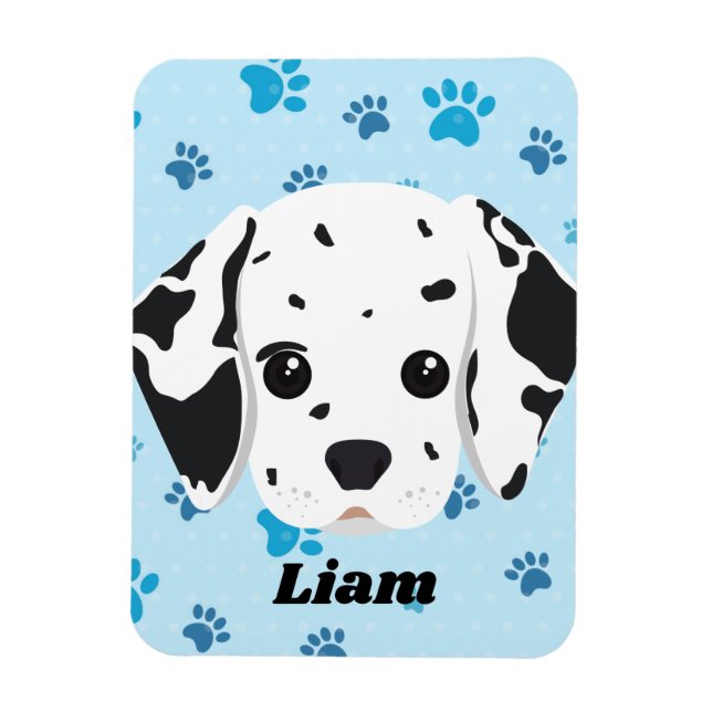 Dalmatiner Blue Paw Print Personalisiert Magnet (Vertikal)