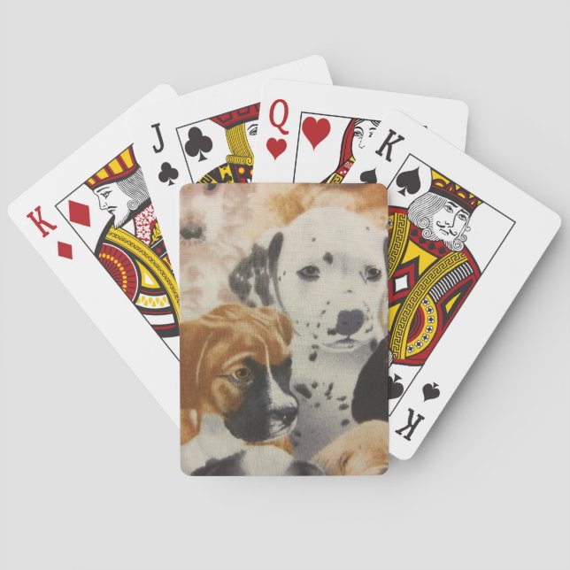 Dalmatiner & Boxer Welpen Spielkarten (Rückseite)