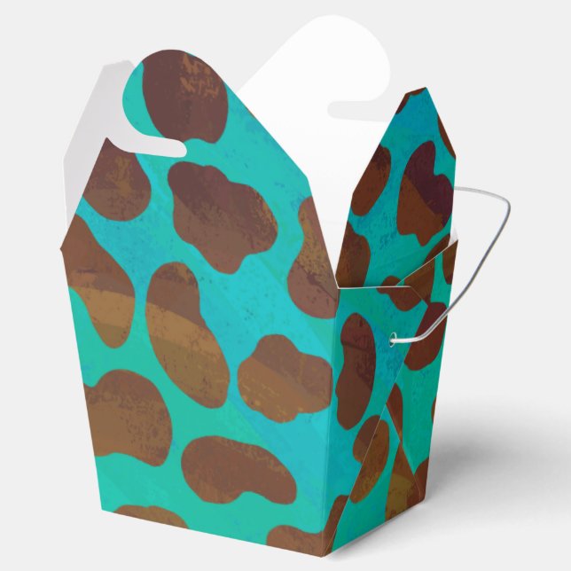 Dalmatiner braun und Aquamarin Geschenkschachtel (Geöffnet)