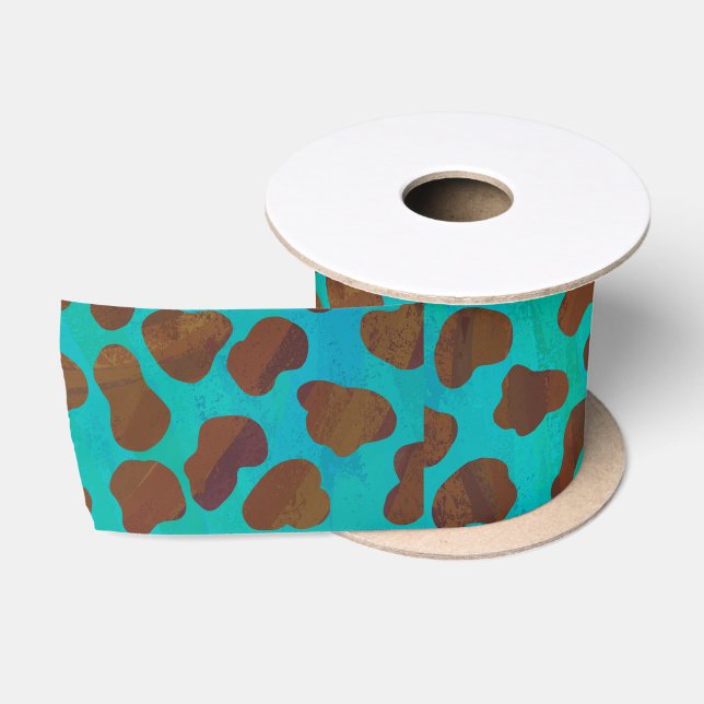 Dalmatiner braun und Aquamarin Satinband (Spule)
