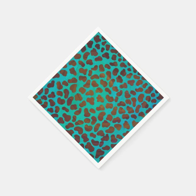 Dalmatiner braun und Aquamarin Serviette (Ecke)