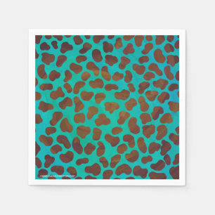 Dalmatiner braun und Aquamarin Serviette