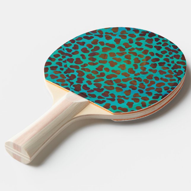 Dalmatiner braun und Aquamarin Tischtennis Schläger (Vorderseite)