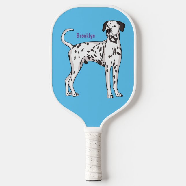 Dalmatiner Cartoon Pickleball Schläger (Vorderseite)