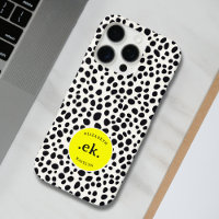 Dalmatiner Dog Abstraktes Muster Gelbe Monogramm