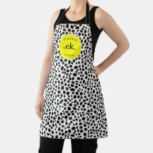 Dalmatiner Dog Abstraktes Muster Gelbe Monogramm
