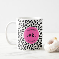 Dalmatiner Dog Abstraktes Muster Hot Pink Monogram