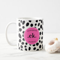Dalmatiner Dog Abstraktes Muster Hot Pink Monogram