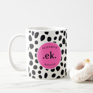 Dalmatiner Dog Abstraktes Muster Hot Pink Monogram Kaffeetasse