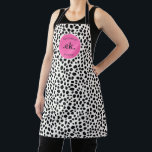 Dalmatiner Dog Abstraktes Muster Hot Pink Monogram Schürze<br><div class="desc">Fügen Sie Ihrer Küche eine lustige und lebendige Touch mit dem Dalmatiner Dog Abstrakt Pattern Hot Pink Monogram Schürze hinzu. Diese Schürze mit abstraktem Dalmatiner-Design in fett-schwarz-weiß und einem Pop heißen Rosa ist stilvoll und funktional zugleich. Personalisieren Sie es mit einem Monogramm für einen einzigartigen Flair, was es zu einem...</div>