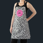 Dalmatiner Dog Abstraktes Muster Hot Pink Monogram Schürze<br><div class="desc">Fügen Sie Ihrer Küche eine lustige und lebendige Touch mit dem Dalmatiner Dog Abstrakt Pattern Hot Pink Monogram Schürze hinzu. Diese Schürze mit abstraktem Dalmatiner-Design in fett-schwarz-weiß und einem Pop heißen Rosa ist stilvoll und funktional zugleich. Personalisieren Sie es mit einem Monogramm für einen einzigartigen Flair, was es zu einem...</div>
