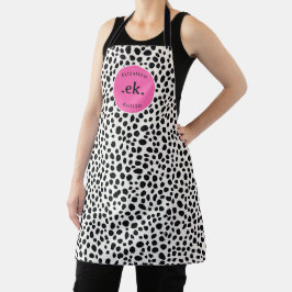 Dalmatiner Dog Abstraktes Muster Hot Pink Monogram Schürze