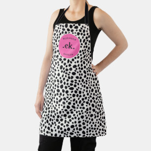 Dalmatiner Dog Abstraktes Muster Hot Pink Monogram Schürze