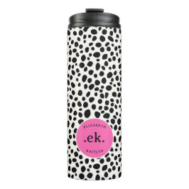 Dalmatiner Dog Abstraktes Muster Hot Pink Monogram Thermosbecher