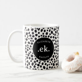 Dalmatiner Dog Abstraktes Muster Monogramm Kaffeetasse
