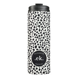 Dalmatiner Dog Abstraktes Muster Monogramm Thermosbecher