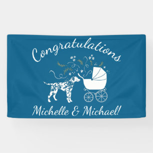Dalmatiner Dog Baby Shower Welpe Blue Boy Banner
