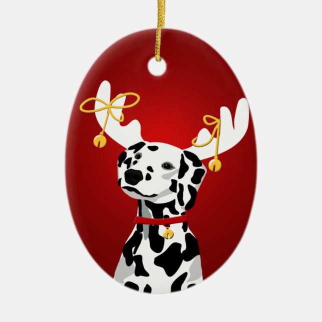 Dalmatiner Dog Christmas Deer Ornament (Vorne)
