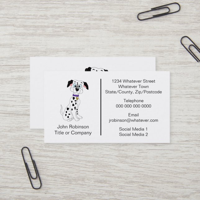 Dalmatiner Dog Design Boarding Kennels Visitenkarte (Vorderseite/Rückseite Beispiel)