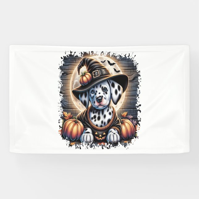 Dalmatiner Dog Halloween Banner (Horizontal)