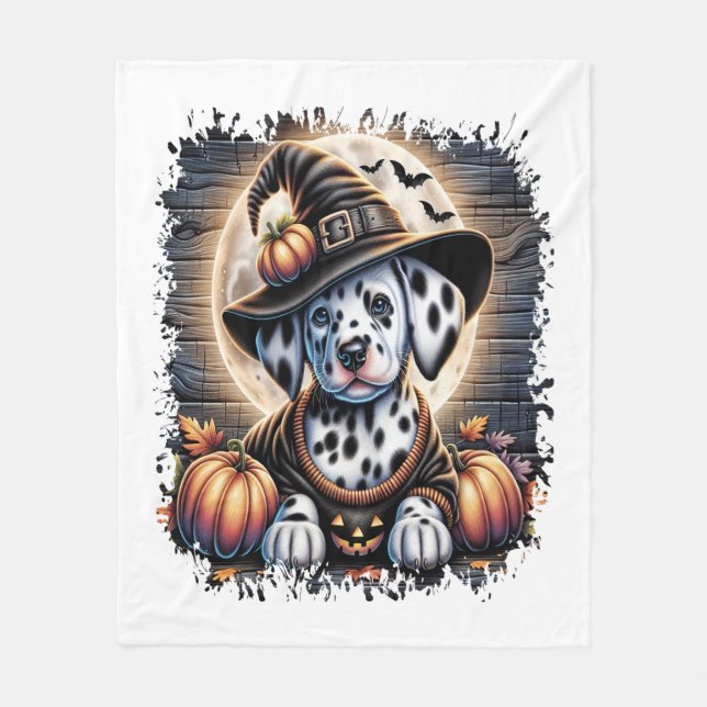 Dalmatiner Dog Halloween Fleecedecke (Vorderseite)