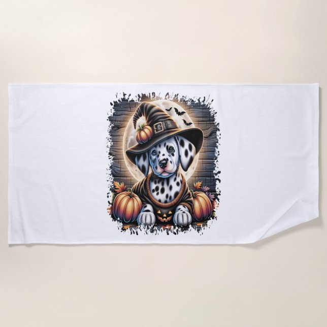 Dalmatiner Dog Halloween Strandtuch (Vorderseite)