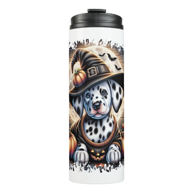 Dalmatiner Dog Halloween Thermosbecher (Vorderseite)